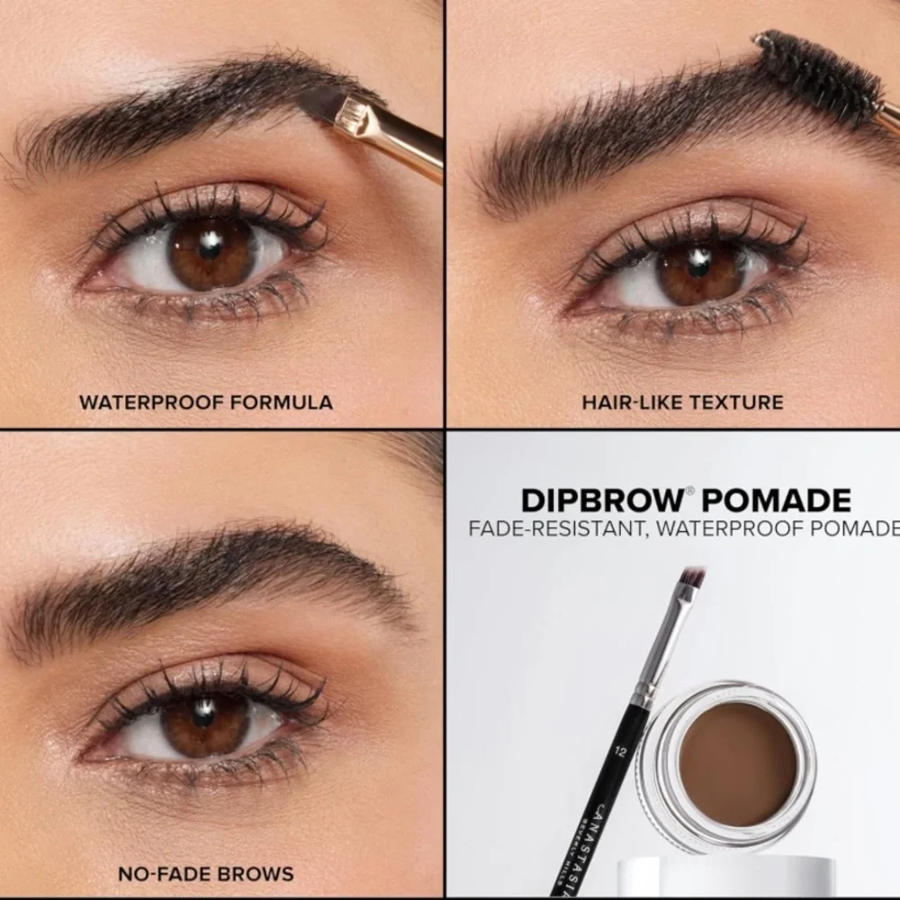 Anastasia Beverly Hills DipBrow Pomade Medium Brown and Brush #12 Bundle